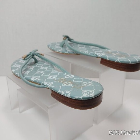Nanette™by Nanette Lepore® Aqua Signature Melanie Leather Thong Sandals Size 8.5 - Picture 7 of 16